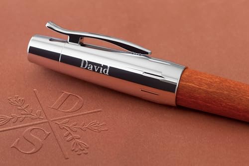 Faber-Castell e-motion Wood and Chrome Rollerball Pen - Brown