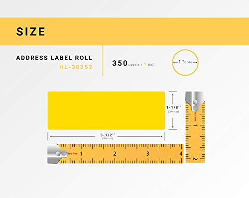 HouseLabels Compatible with Dymo 30252 Labels, Yellow, 1-1/8" x 3-1/2"