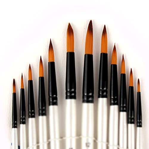 UOHLCX HBJWOV Nylon Brush 12 Art Hook Line Pen Set Painting Watercolor Water Chalk Oil Brush Brush Painting Set(Black)