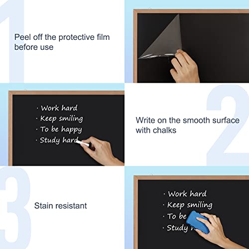 Magnetic Chalkboard for Wall 36x24 Inch, Large Blackboard with Natural Wood Frame for Home, Office, Classroom, Kitchen or Kids