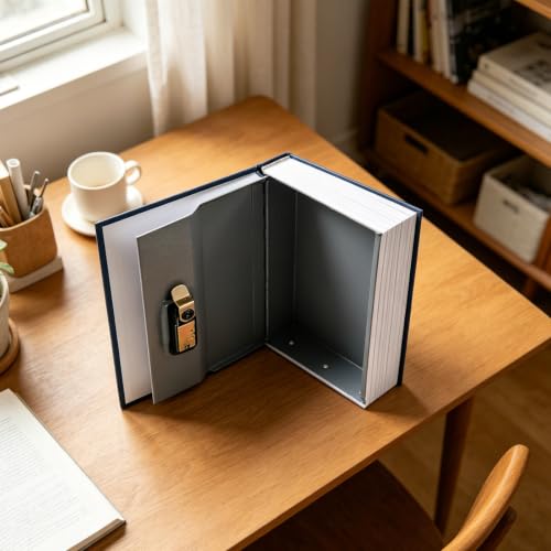 Diversion Book Safe Storage Box with Combination Lock (Blue, Large)