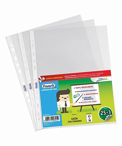 Favorit 500 Envelopes Perforated Gloss Medium Thickness 22 x 30 cm Transparent + 20 Free Gift Bags