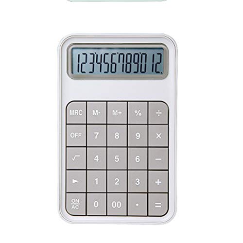 NSUQOA 12 Digit Desk Calculator Large Buttons Cute Candy Color Financial Business Accounting Tool Big Battery(Black)