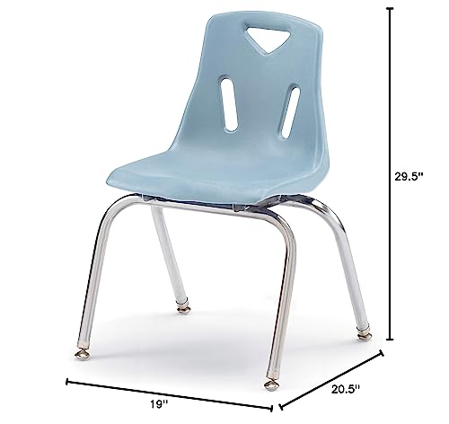 Berries Jonti-Craft 8146JC1131 Stacking Chair with Chrome-Plated Legs, 16" Height, Coastal Blue