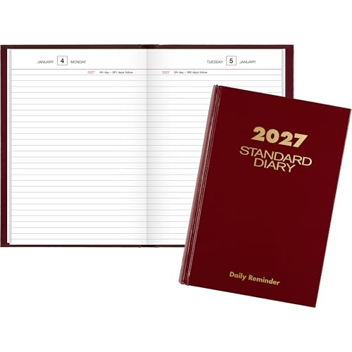AT-A-GLANCE 2027 Daily Planner, Standard Diary, 5.75" x 8.25" Reminder Journal, Hardcover, Red (SD3891327)