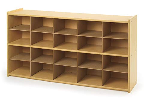 Angeles Value Line 20-Tray Cubby Storage, 48"L x 27"H, Kids Storage Organizer, Playroom Essentials for Classroom, Nursery, Montessori School, Natural