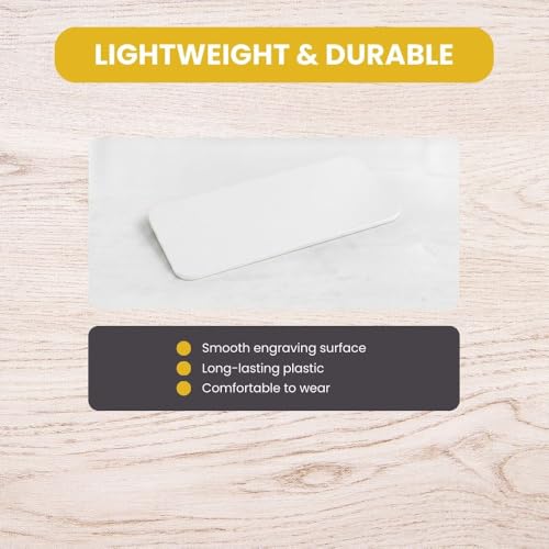 Name Tag/Badge Blanks - 100 Pack - 1" X 3" (White) Round Corners, Magnetic Backing