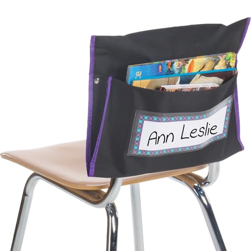 Really Good Stuff Classic Student Book Collection Chair Pockets, 6-Pack