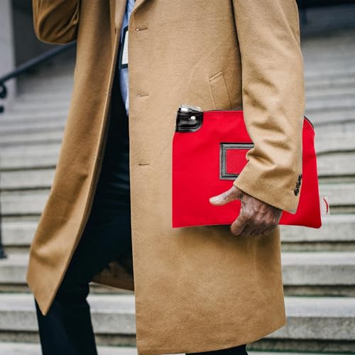 Cardinal bag supplies Locking Canvas Cash Bag, Red, 9 x 12 Inch