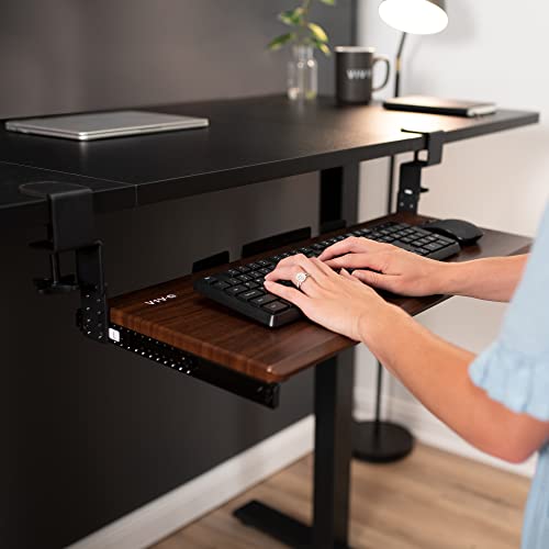 VIVO Black Clamp & 12" Rail Set for DIY Wooden Keyboard Tray, MOUNT-RAIL02H