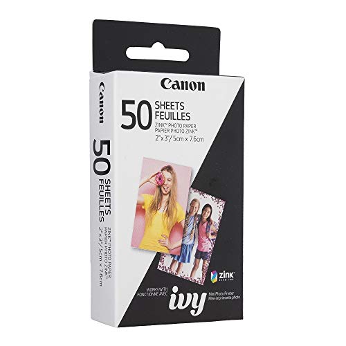 Canon Ivy Zink 2" x 3" Photo Sticker Paper 50 Sheets Pack