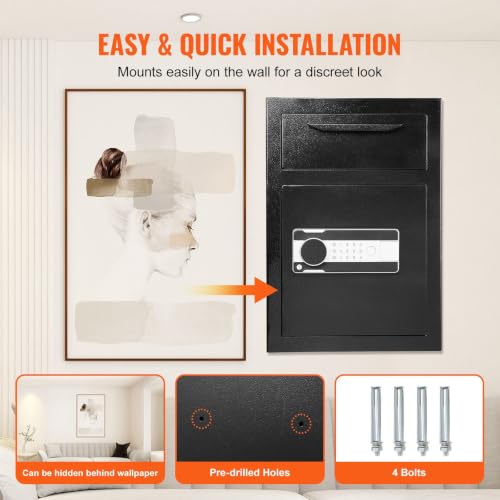 2.5L Electronic Keypad Deposit Safe with Anti-Fishing Drop Slot