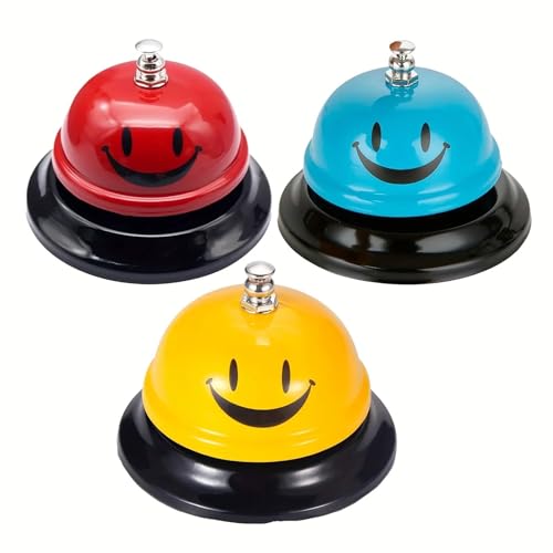 12 Pcs Smiling Call Bells Metal Anti-Rust for Hotel Restaurant Office School