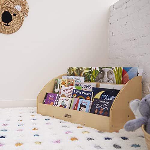 ECR4Kids 4-Shelf Toddler Book Display, Wooden Bookshelf, 30in W, Natural