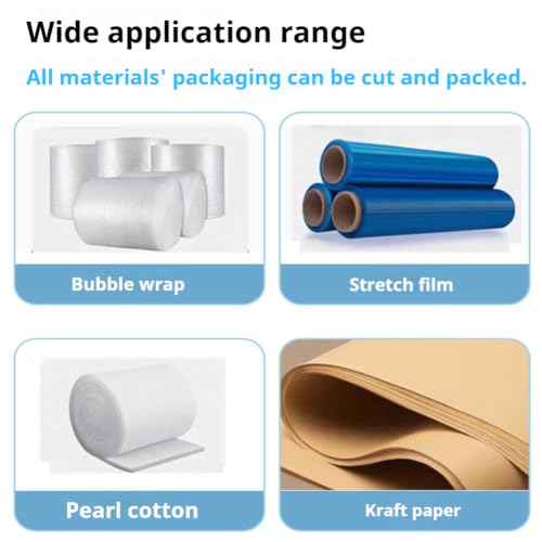 MegLob Commercial Packaging Paper Rack, Manual Warehouse Bubble Wrap Dispenser, Metal-Frame Plastic Film Holder; Suitable for Warehouses, Factories, and Logistics Parks,Width40cm