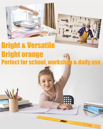 EliteBloom Magnetic Geometry Tool Set - Math Ruler, Protractor, and Triangle Ruler for Classroom Learning, Easily Mounts to Blackboard,Yellow