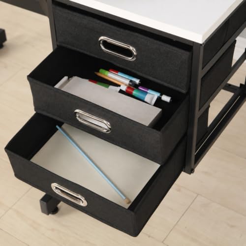 ZGLGKL Wood Adjustable Drafting Table with 3 Drawers (Black,35.42")
