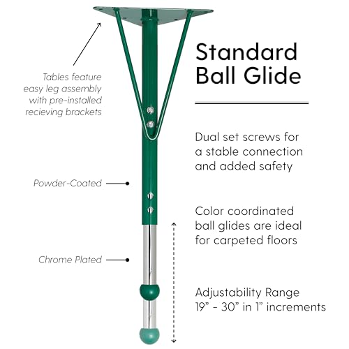 FDP 24" x 48" Rectangle Table with Ball Glide Legs - Maple/Green
