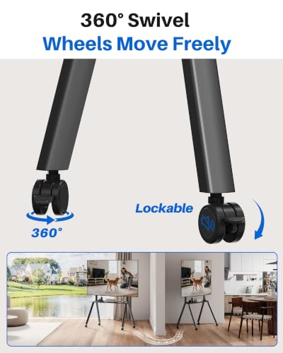 Rolling TV Stand for 42-86 Inch TVs,Mobile TV Cart Holds up to 265 lbs