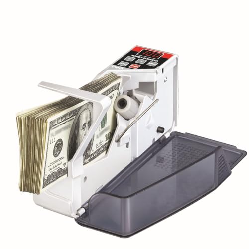 GYPSYFY Portable Money Counter Machine, Mini Bill Counting Machine 100-240V, 600 Notes/Minute Cash Counting Device with LED Display for Bank, Retail Store & Office Use