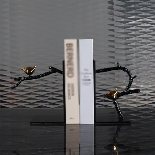 CAOJLjiaxiang-2012 Bookends Home Decorative Birds and Books Vintage Design Resin Bookshelf Bookends Bookend Supports Home and Office Shelf Table Decor Book Ends