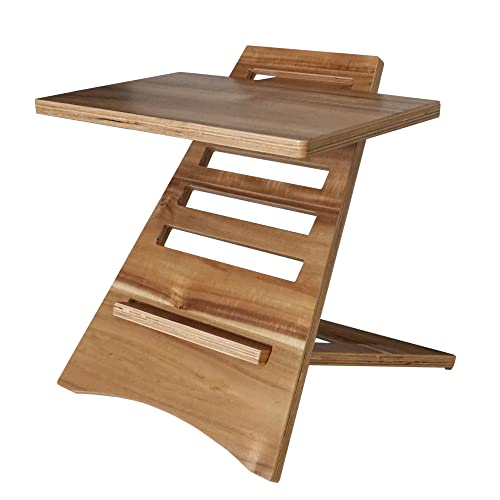 Victor Laptop Stand - Adjustable Acacia Wood Standing Desk Converter with 5-Level Height Adjustment, Portable Design, Fast Tool-Free Assembly, Natural Finish