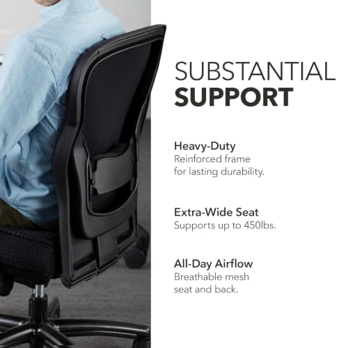 HON Wave Big and Tall Ergonomic Office Chair, Heavy Duty Desk Chair, Black