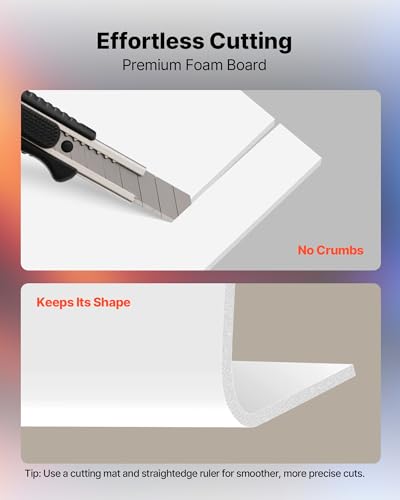 VEVOR Foam Board, 12 Pack 24 x 36 in, 3/16 in Thickness White Poster Board