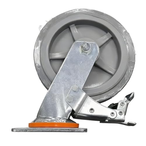 Mavvilo 4-Pack Heavy Duty Casters 4-8 Inch TPR Rubber Wheels with Brake for Industrial - Smooth Rolling Easy Maneuverability,180Kg-5 Inch-Swivel with Brak