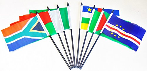African Union World Flag Set – 54 Mini Desk Flags with Bases