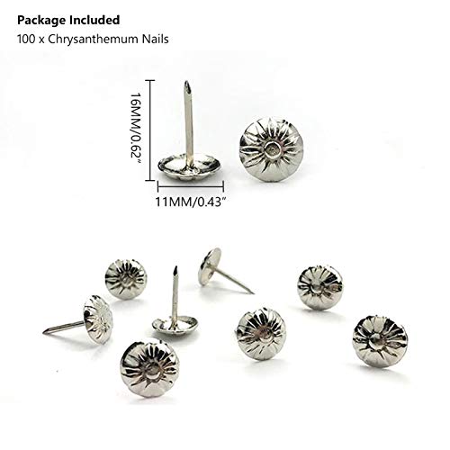 100 Brass Upholstery Tacks Furniture Stud Push Pins