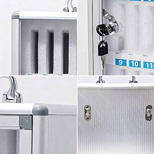 12/24/36 Bit Aluminum Alloy Pocket Chart Cell Phones Storage Cabinet for Cell Phones, Wall-Mounted with A Locked, Can Be Carried by Hand for Classroom Office Factory