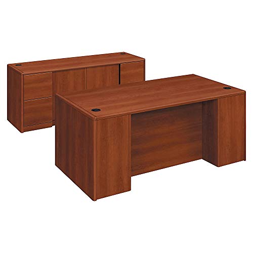 HON 10700 Series Cognac Laminate Left-Pedestal Credenza