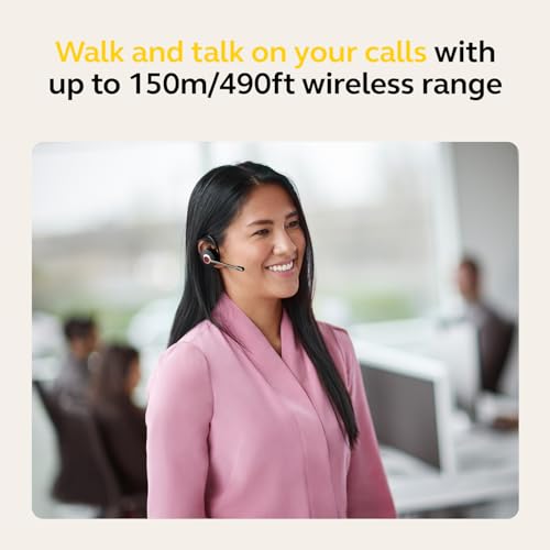 Jabra Engage 55 SE (Second Edition) Convertible Wireless Headset w/Charging Stand and Link 400 USB-C DECT Adapter – MS Teams Certified, Works with All Other Platforms, Black