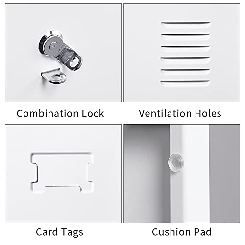 iCHENGGD Metal 6 Door Tall Employee Storage Locker With Combination Lock - Office Storage Cabinet for Home, Gym, School