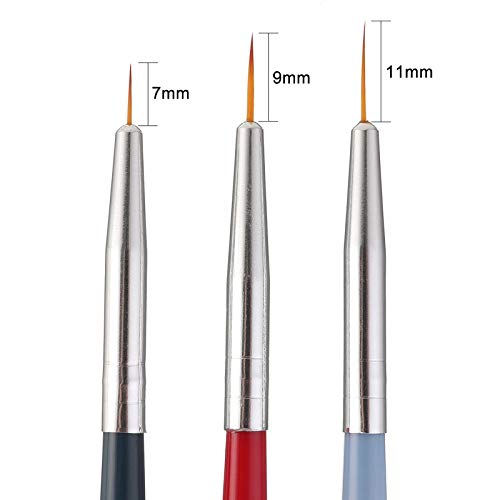 HBJWOV 3PCS Nylon Painting Brushes Wood Handle Paint Brush Different Size Hook Line Pen for Watercolor Oil Acrylic Painting Art Tools