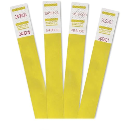 Advantus Tyvek Numbered Wristband, Yellow, 500 per Pack (75512)