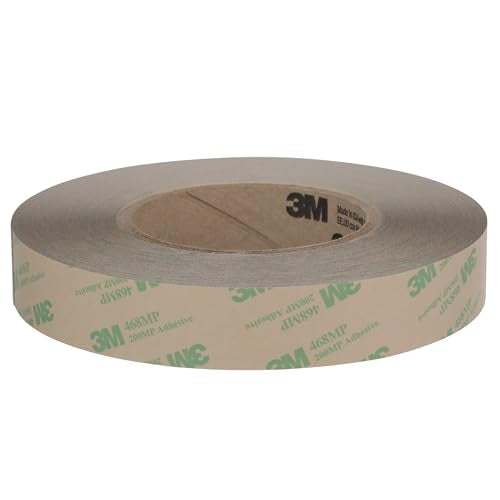 3M Adhesive Transfer Tape 468MP, Clear, 2 in x 60 yd, 5 mil, 1 Roll