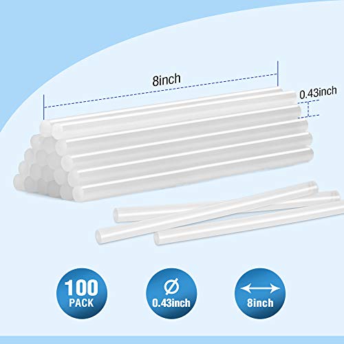WORKPRO Full Size Hot Glue Sticks, 100-Pack, 0.43" x 8 Inches