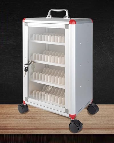 Cell Phone Locker Metal Cell Mobile Phone Storage Cubbies with Wheels, 48/60/72 Large Capacity Bits Phones Jail, Classroom Employees Workshop Meetings Use（48 Slots）