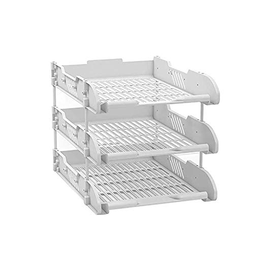 GVRMLDF Stackable Tray Desktop Organizer, Document Letter Paper File Sorter, Office and Home(Gray)