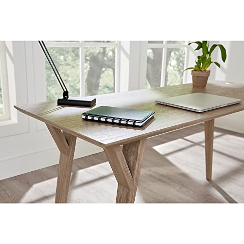 Realspace® Trezza 62" W L-Shaped Computer Desk, Light Oak