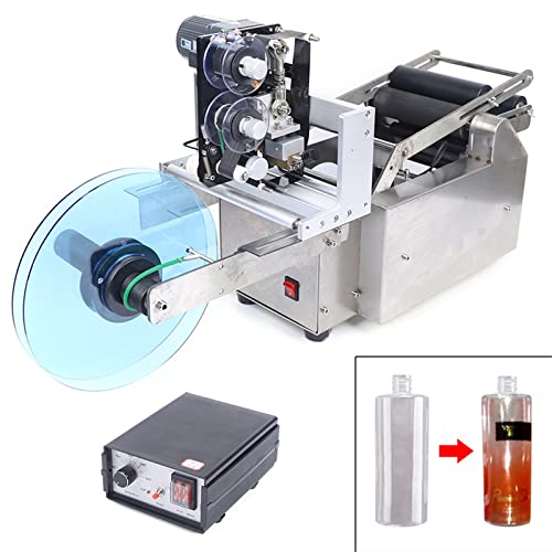BbqLiaxon Semi-Automatic Round Bottle Labeling Machine, 20-40pcs/min Electric Bottle Label Applicator for Round Bottles, Rounds Bottles Labeler Suitable for Diameter 0.59-4.72 inches