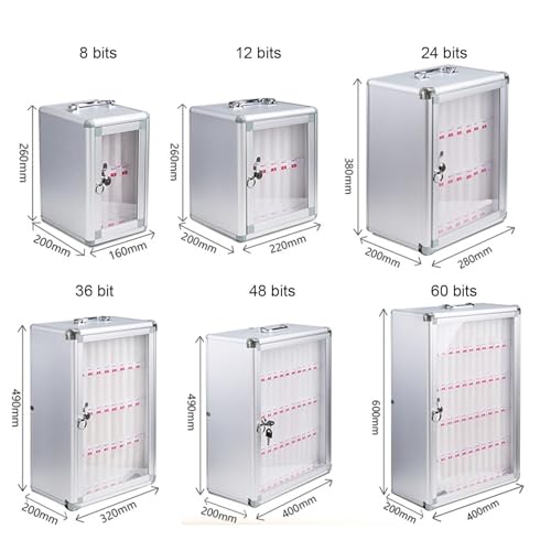 Phone Storage Cabinet, Cell Phone Charging Stations, Cell Phone Locker Cabinet Wall-Mounted Mobile Phone Storage Box, Aluminum Alloy Pocket Chart Storage Locker Box Cabinet, Lockable Storage(48 slots)