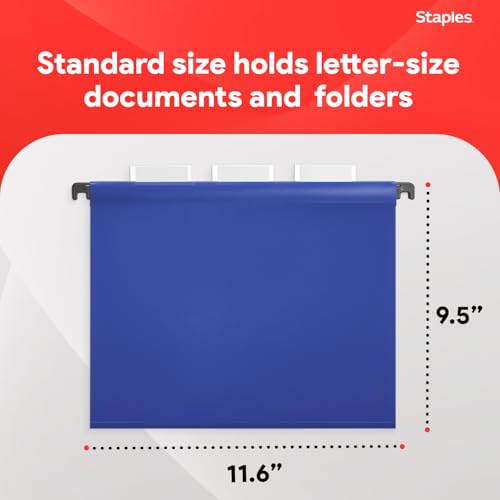 Staples Hanging File Folders, Letter Size, Assorted, 5-Tab, 20/Pk