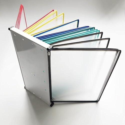 NOOLAR Wall Mounted Document Holder, 20 Pockets Hanging Wall File Organizer,A4 Wall Hanging Display Book, Presentation Project Folder for Files(Blue), W23.23xH12.99in