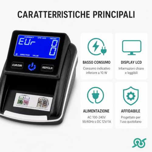 TEMPO DI SALDI Upgradeable Portable Professional False Banknote Detector and Counter