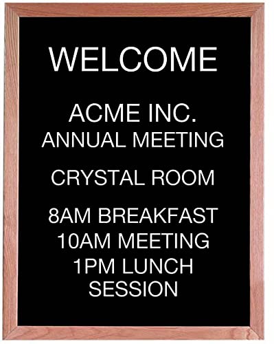 Aarco Oak Framed Open Faced Letter Board Message Center with Black Felt Panel - 30"Hx24"W