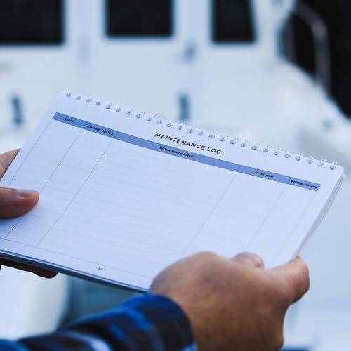 backstay Single Engine Marine Maintenance Logbook, 9 x 6 in, 80 Pages, Waterproof Cover, with Rite in Rain Paper