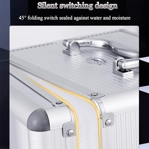 ELUKHT Aluminum Alloy Mobile Phone Safe Deposit Box with Multi Compartment Lockable Combination Organizer Hand Carried or Wall Mounted Size: 36 bit,Silver-24-bit